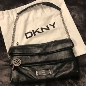 DKNY Black Leather Shoulder Bag